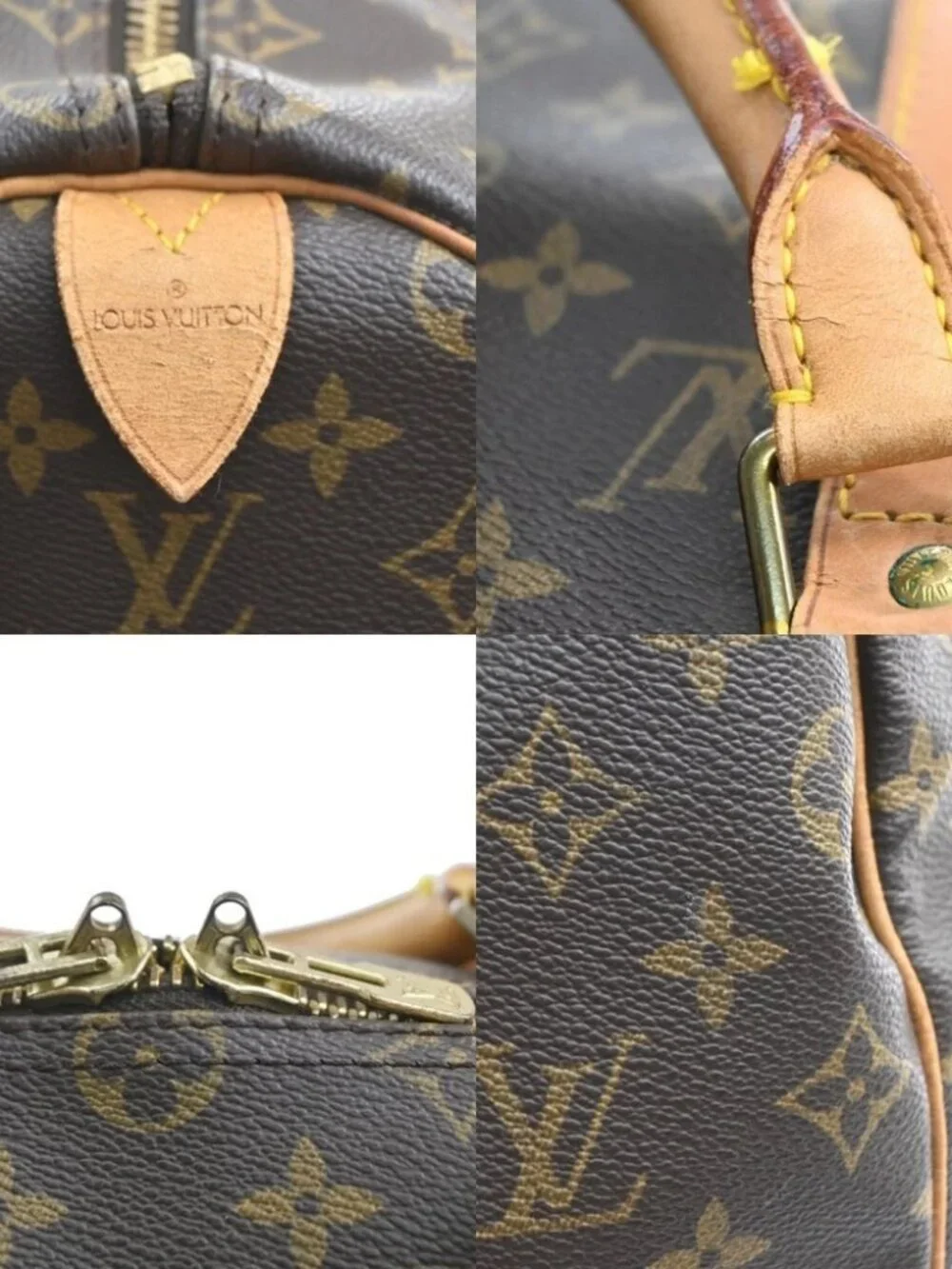 LOUIS VUITTON Keepall 50 Travel Hand Bag Monogram Leather Brown